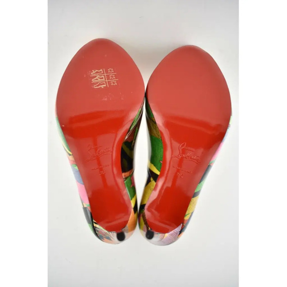 Christian Louboutin New Very Prive 120 Patent Mag Multicolor Peep Heel Pump 36 - Picture 12 of 12